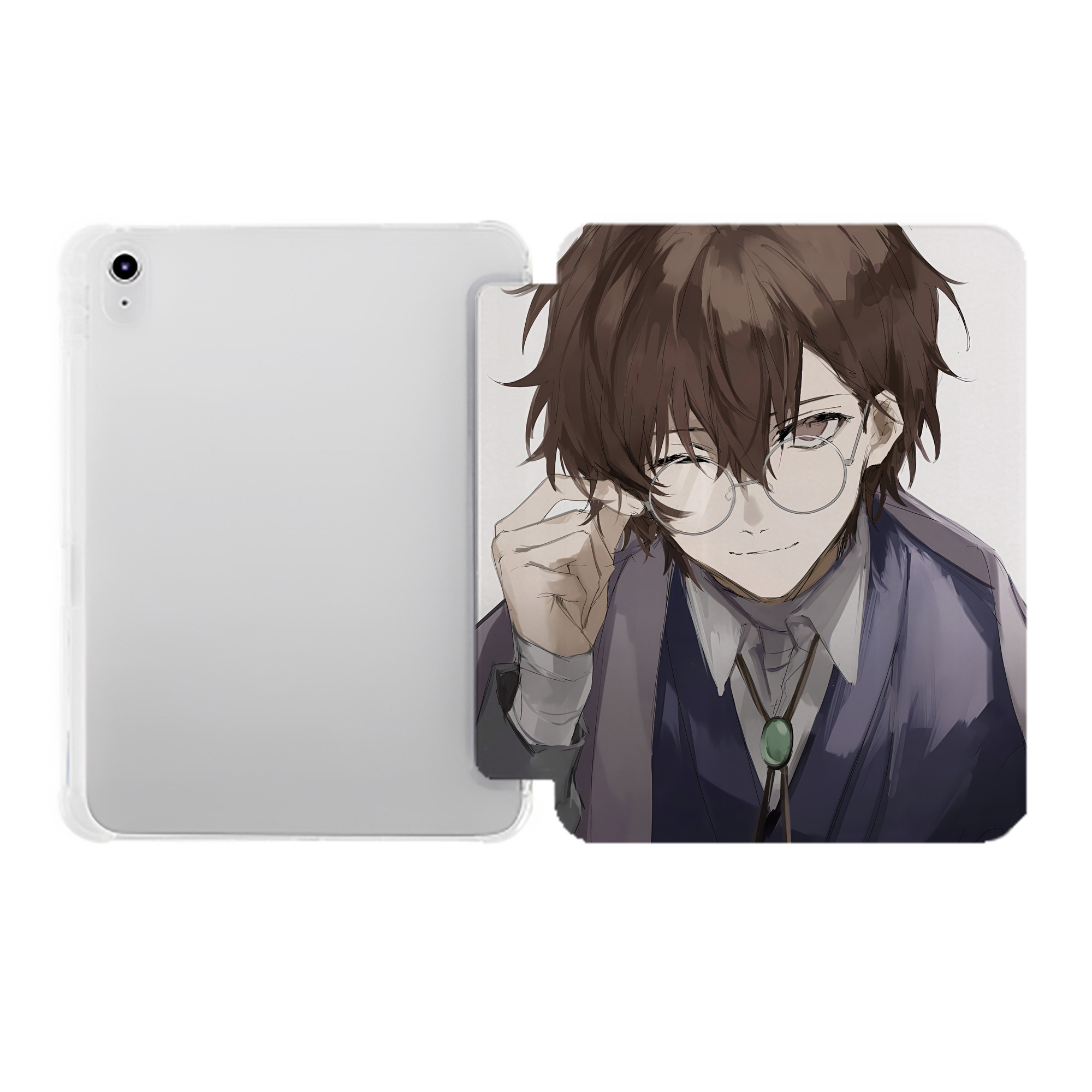 （画像用） 文豪ストレイドッグス Bungo Stray Dogs IPad ケース ペン収納付き 三つ折りスタンド PUレザー×シリコン 対応機種9.5/10.5/10.9インチ